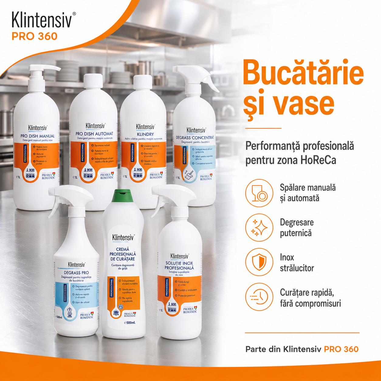 Produse Klintensiv Professional pentru bucatarie vase si echipamente HoReCa