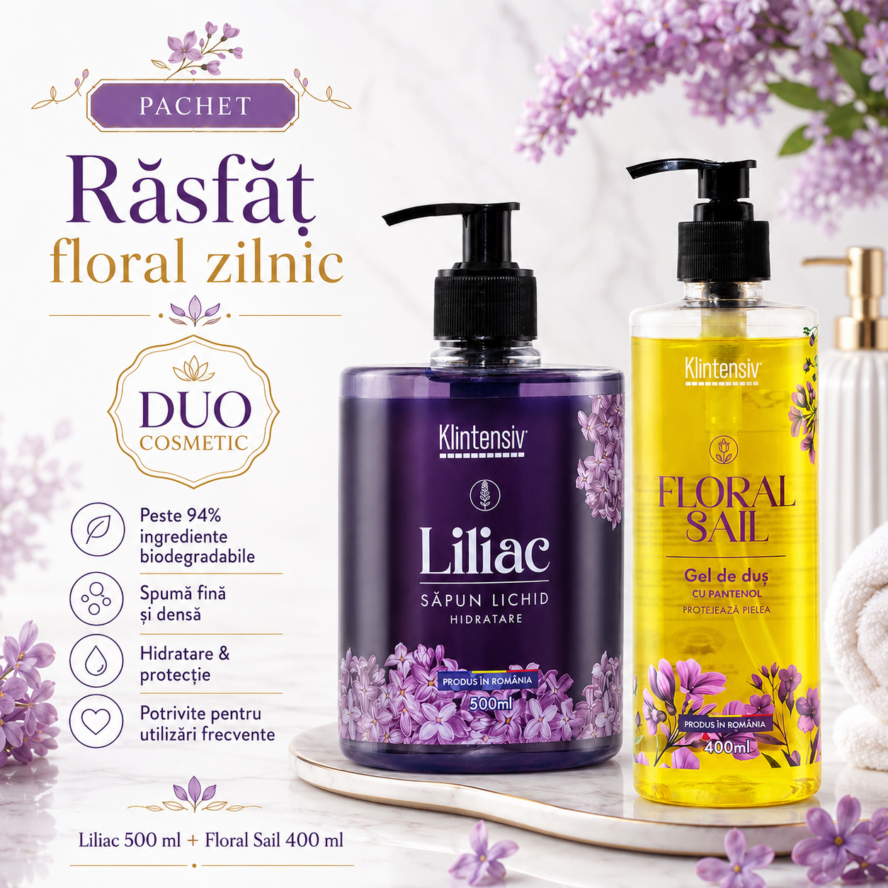 Sapun lichid Klintensiv Liliac 500 ml pentru maini si tegumente