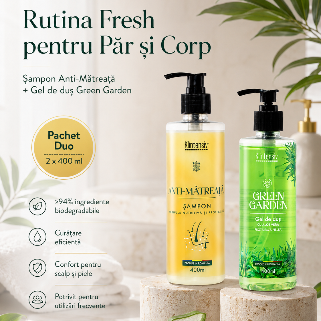 Sampon Klintensiv Anti-Matreata 400 ml cu Piroctone Olamine