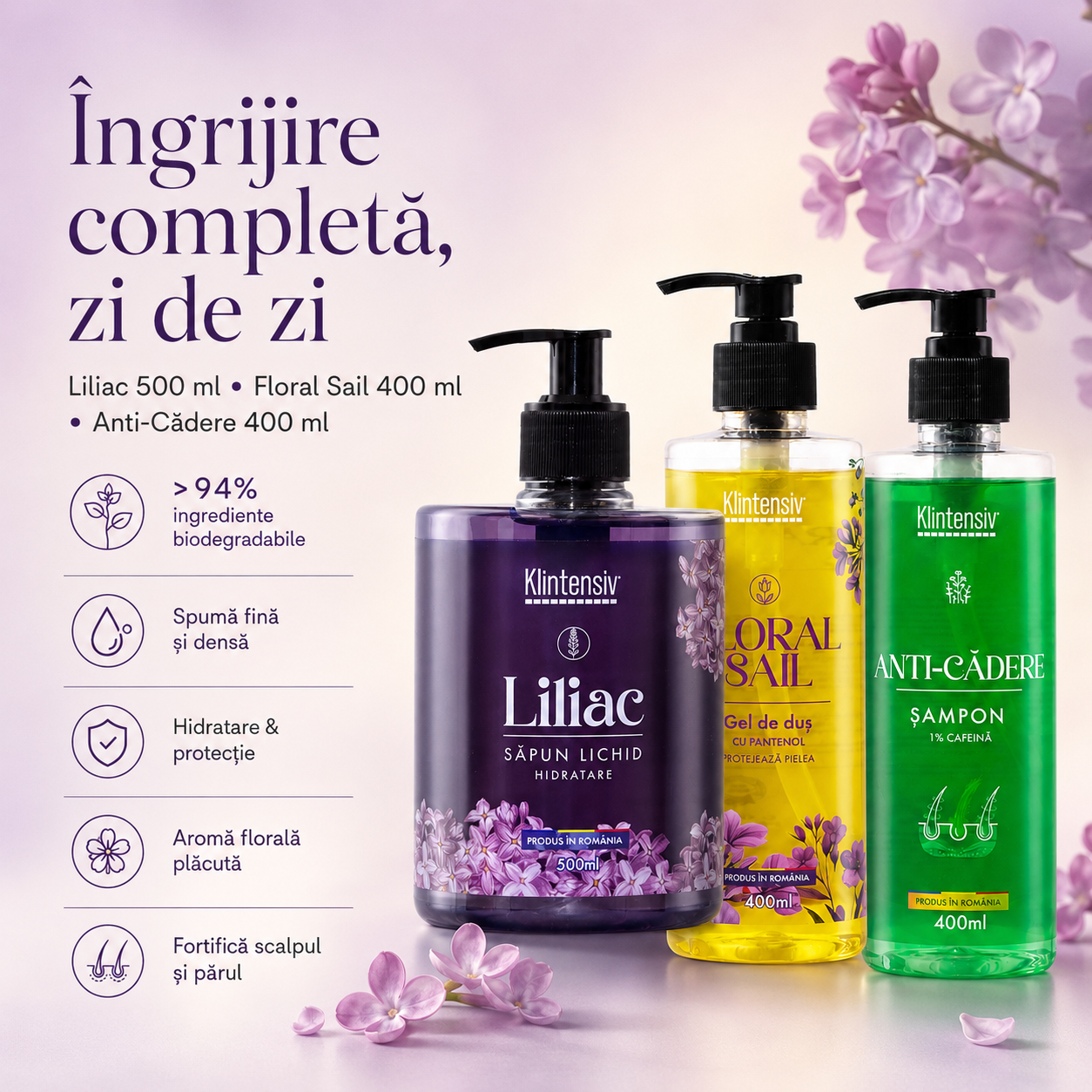 Sapun lichid Klintensiv Liliac 500 ml