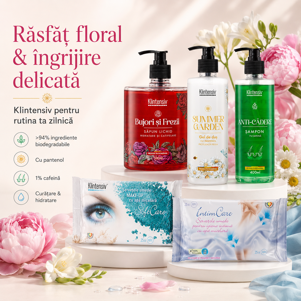 Sapun lichid Klintensiv Bujori si Frezii 500 ml
