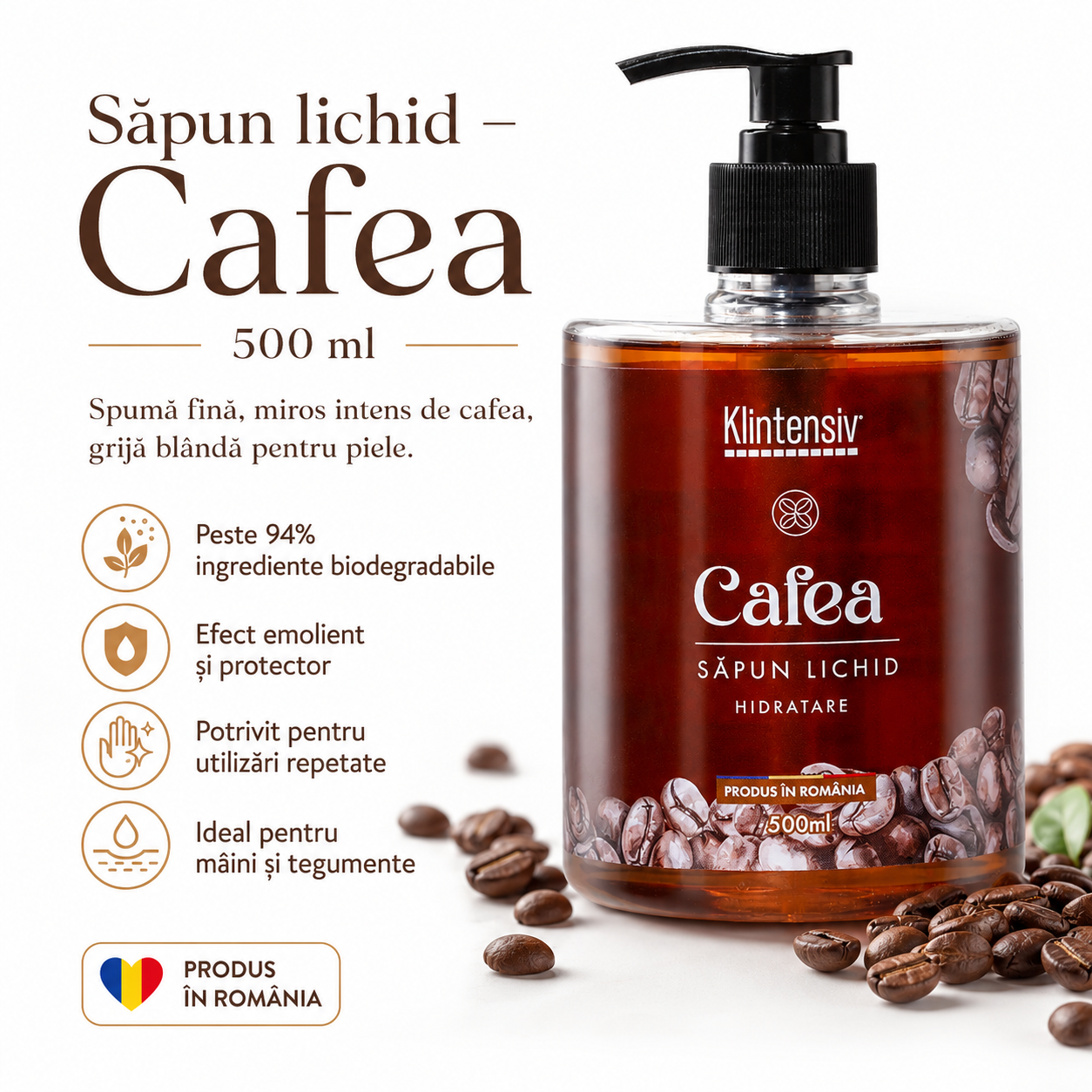 Sapun lichid Klintensiv Cafea 500 ml