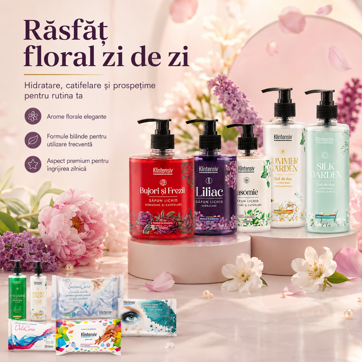 Sapunuri lichide Klintensiv Bujori si Frezii Liliac si Iasomie
