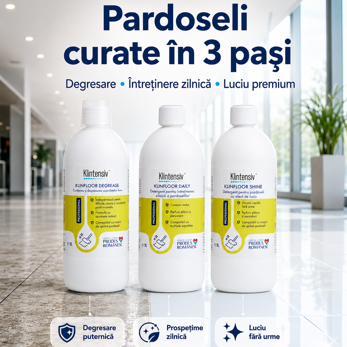 Klintensiv Professional KLINFLOOR DEGREASE degresant concentrat pentru pardoseli