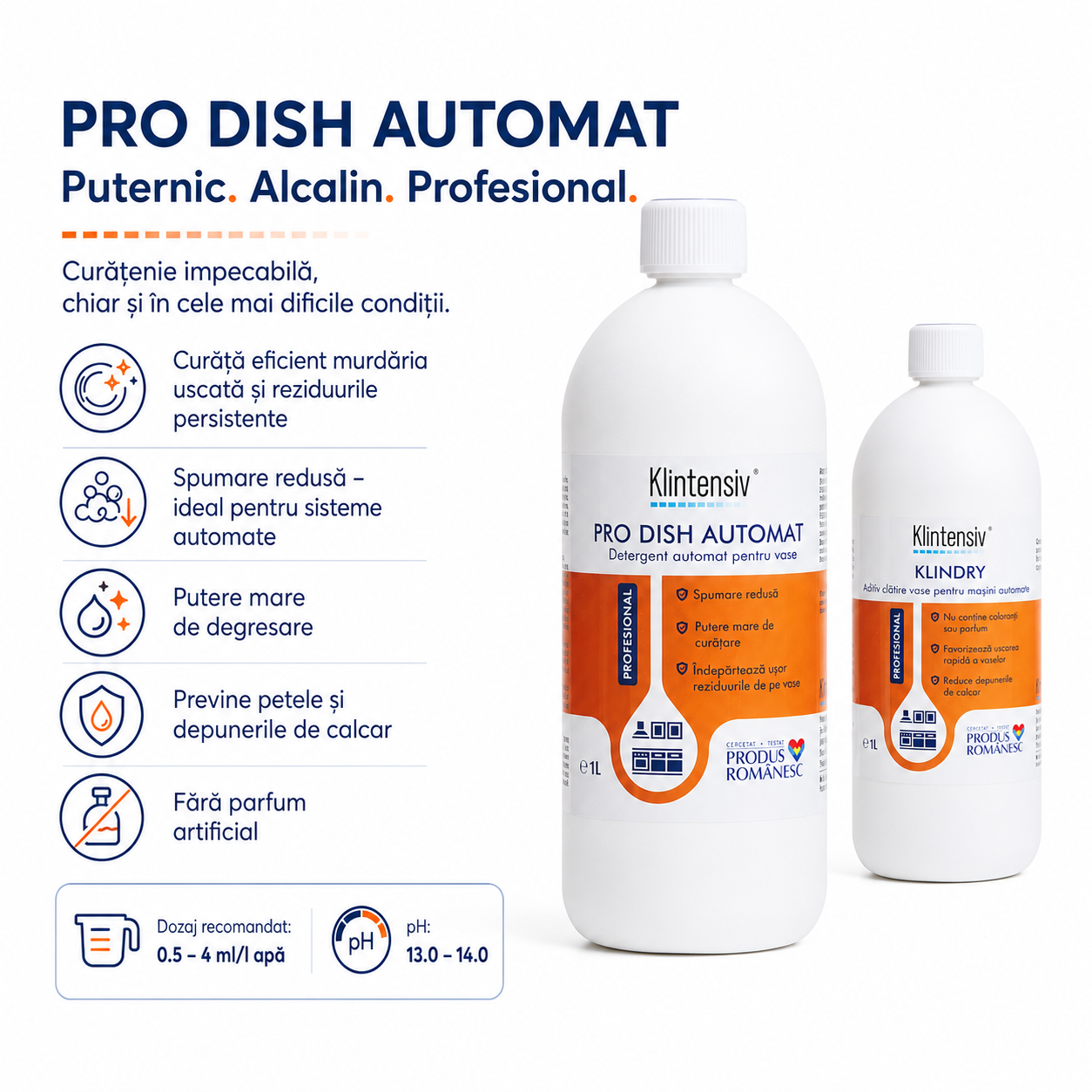 Detergent alcalin PRO DISH pentru grasime si reziduuri alimentare persistente
