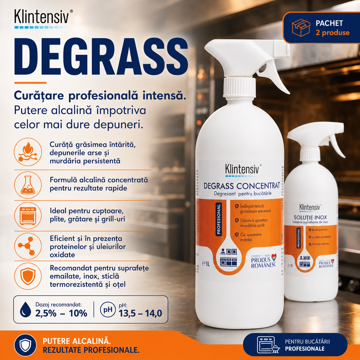 Degresant alcalin Klintensiv pentru cuptoare gratare grill si echipamente profesionale