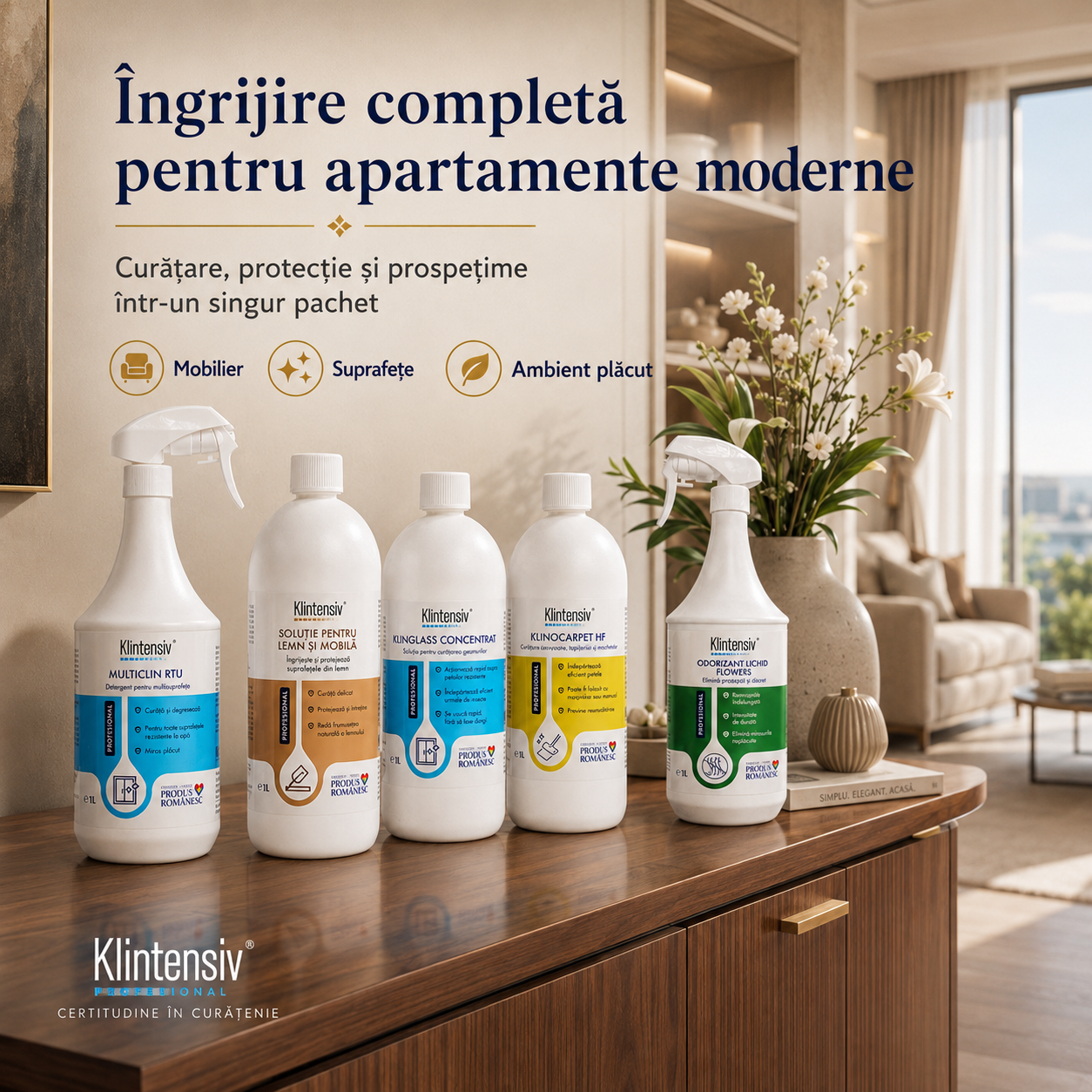 Klintensiv Professional Solutie pentru Lemn si Mobila pentru camere si receptii