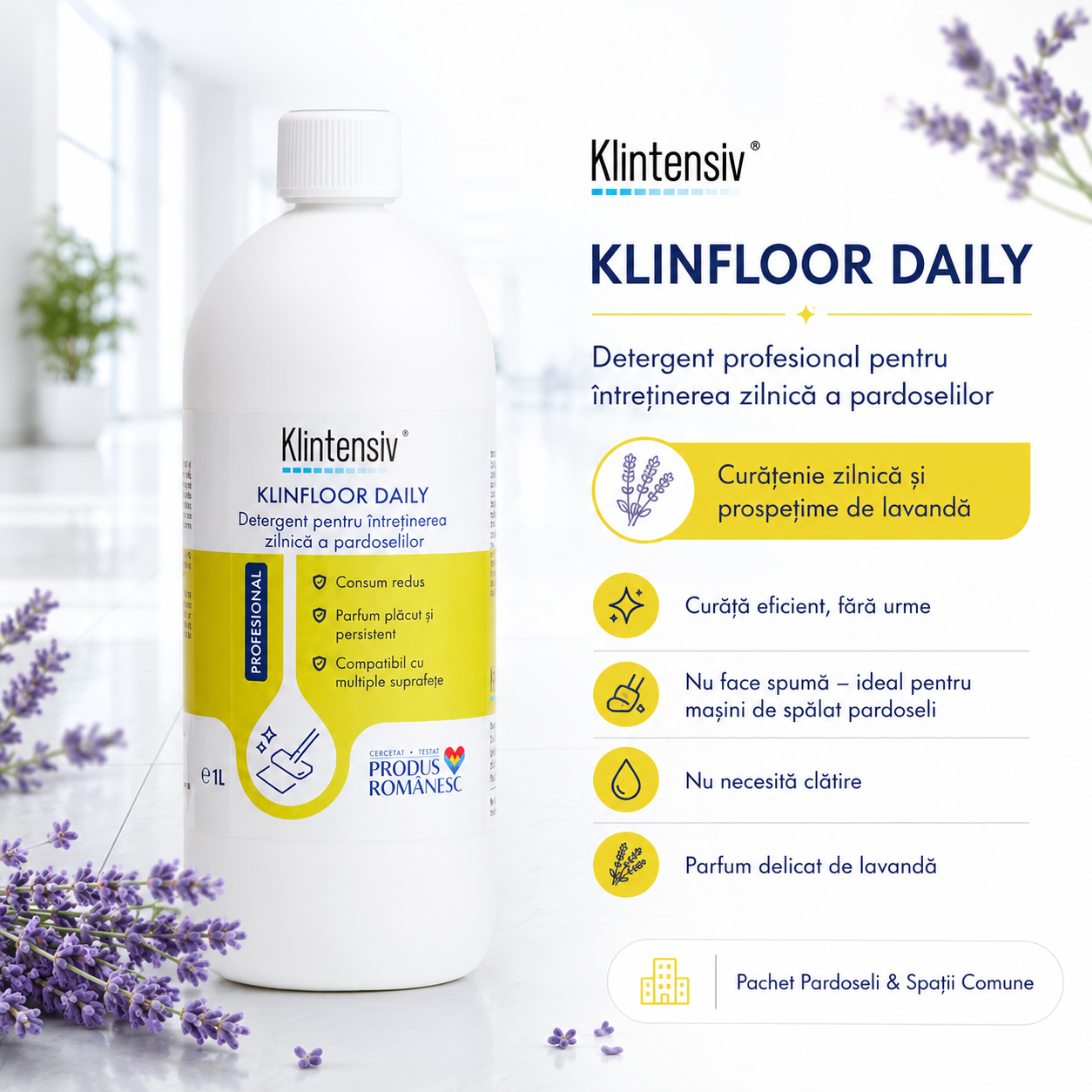Klintensiv Professional KLINFLOOR DAILY detergent pentru intretinerea zilnica a pardoselilor