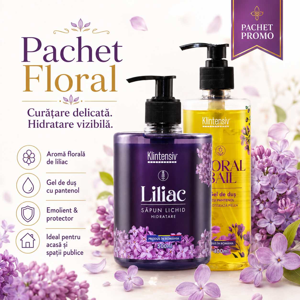 Gel de dus hidratant Klintensiv Floral Sail 400 ml