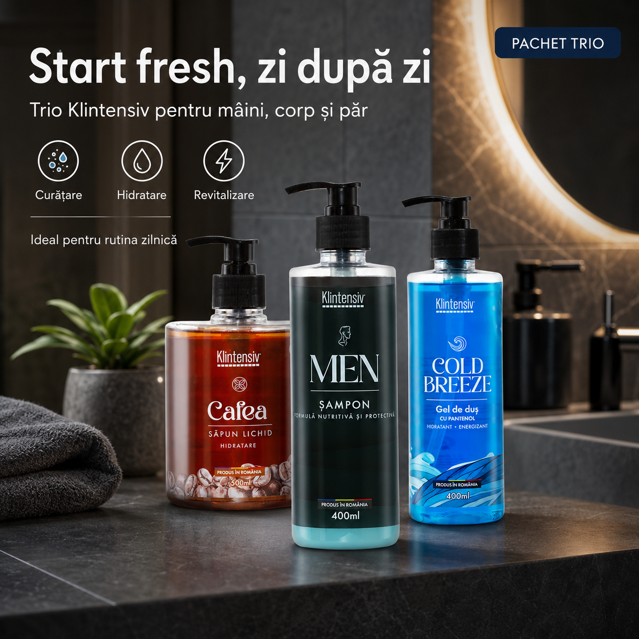 Gel de dus hidratant Klintensiv Cold Breeze 400 ml