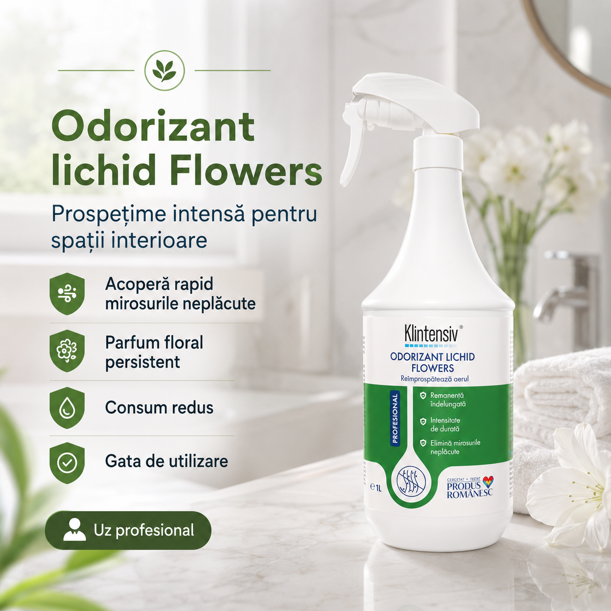 Solutie profesionala anticalcar Klintensiv pentru baie si grupuri sanitare