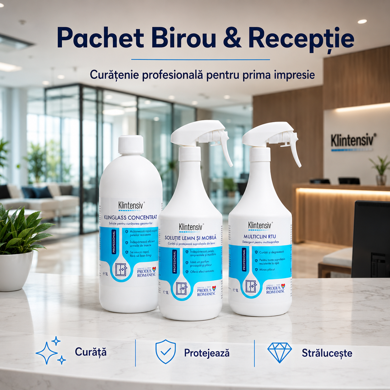 MultiClin RTU Klintensiv Professional pentru suprafete din birouri si receptii