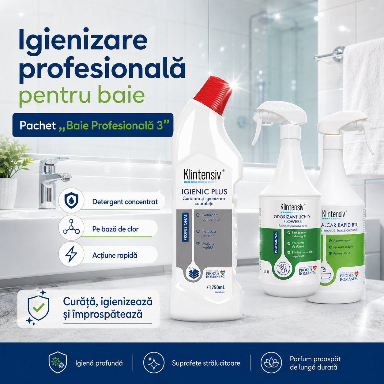 Klintensiv Professional Igienic Plus detergent gelificat pe baza de clor