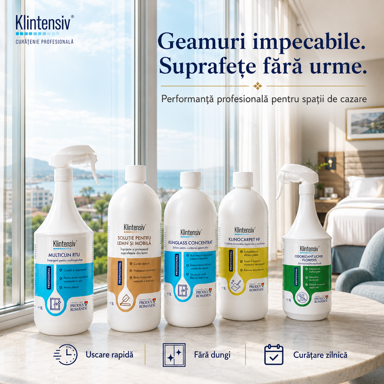 Klinglass Concentrat Klintensiv Professional pentru geamuri ferestre si vitrine