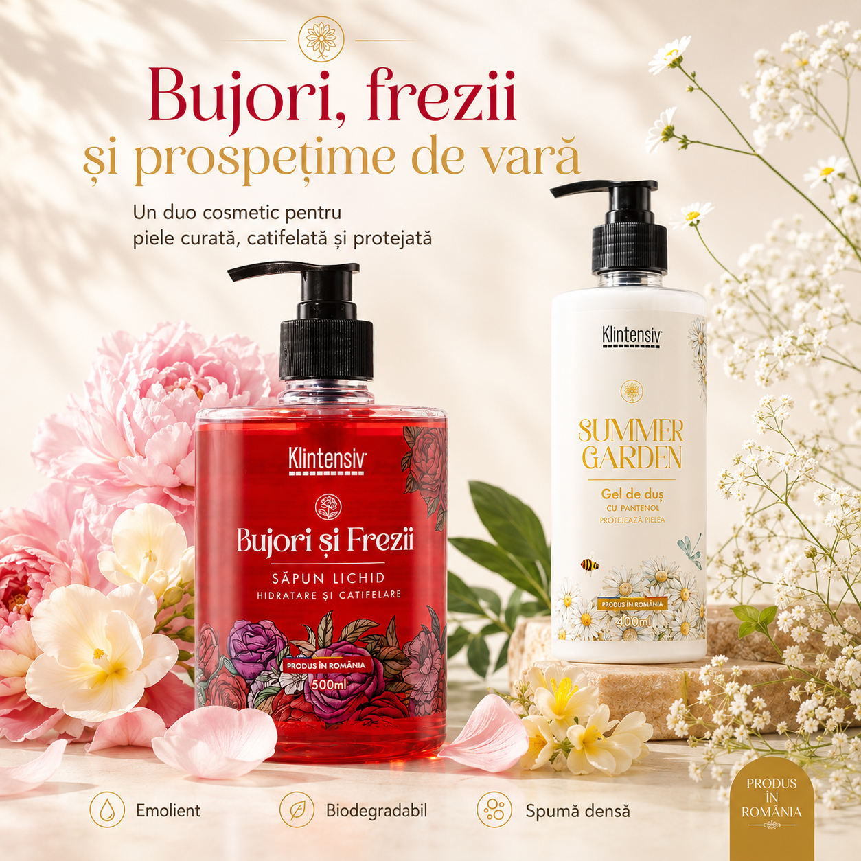 Produse cosmetice Klintensiv cu spuma fina si ingrediente emoliente
