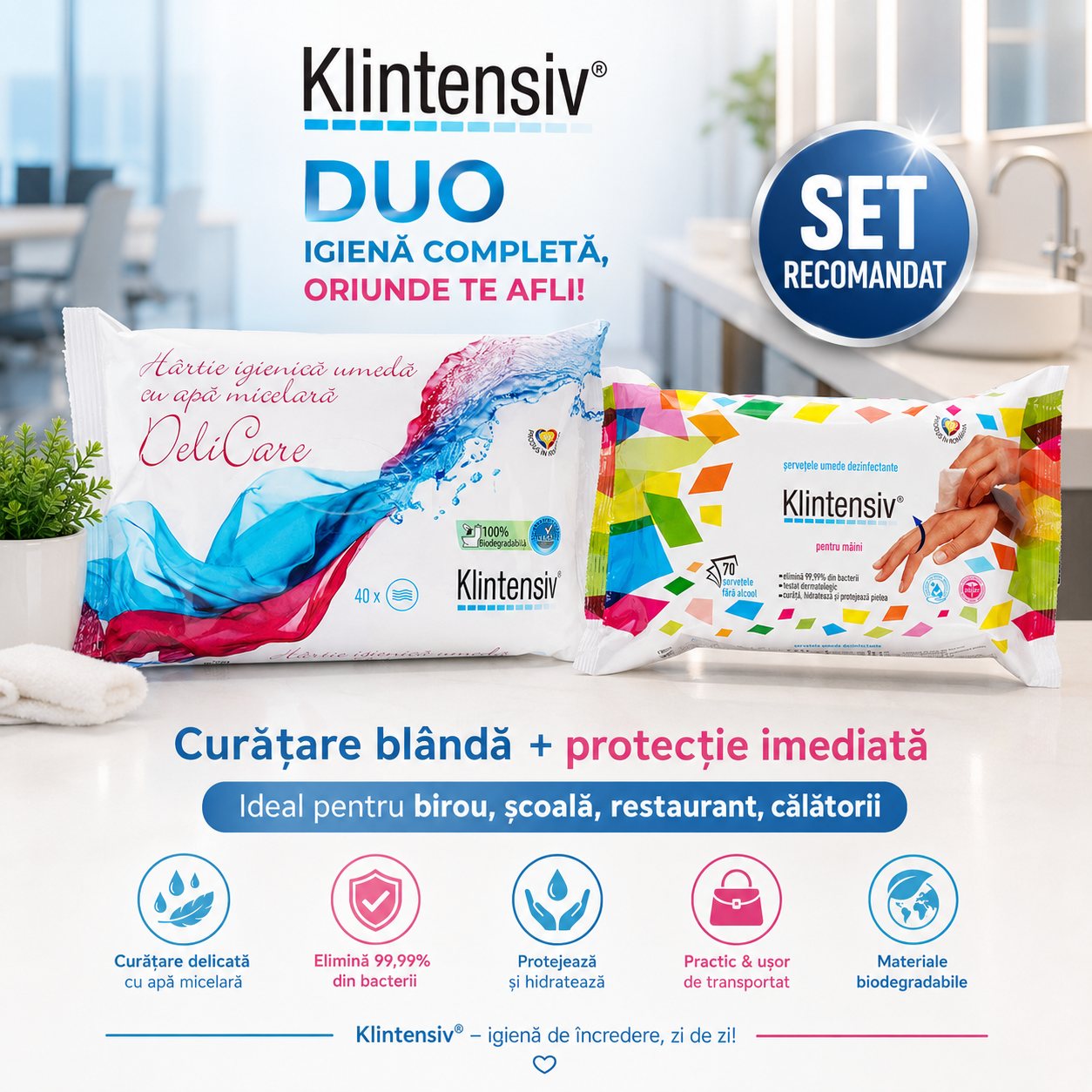 Pachet Klintensiv pentru igiena personala si dezinfectarea mainilor