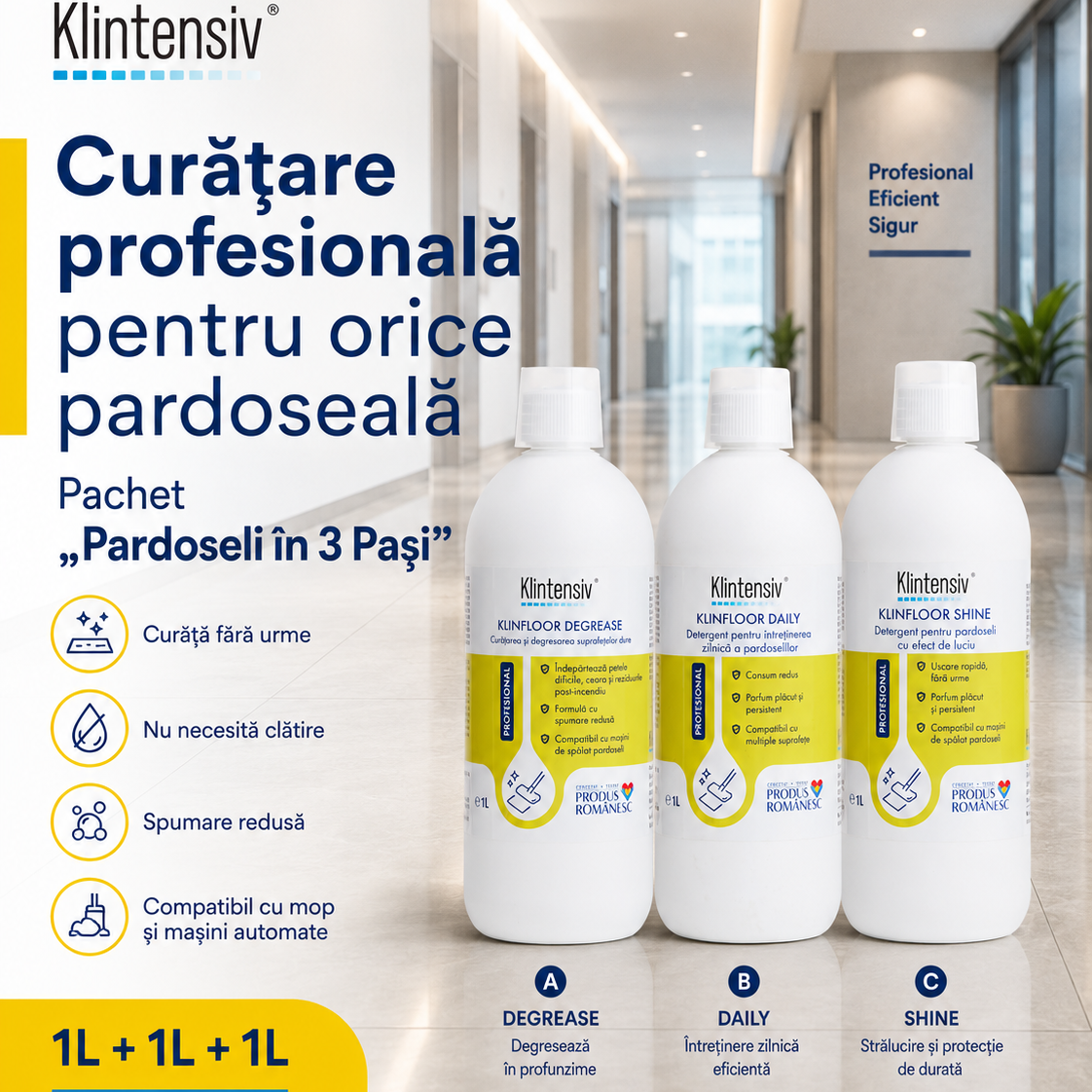 Klintensiv Professional KLINFLOOR DAILY detergent pardoseli cu parfum de lavanda