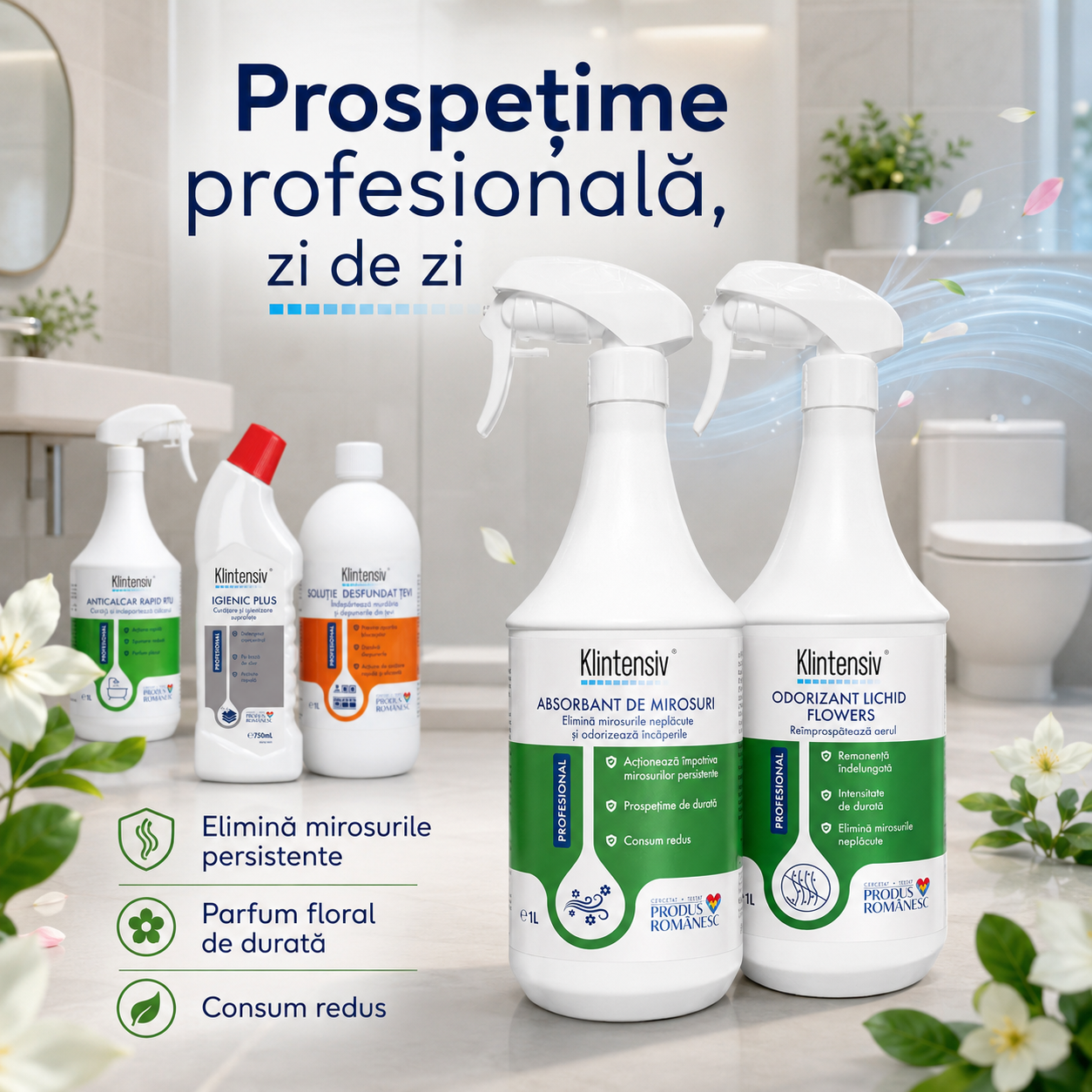 Klintensiv Professional Absorbant de Mirosuri pentru grupuri sanitare si spatii comune