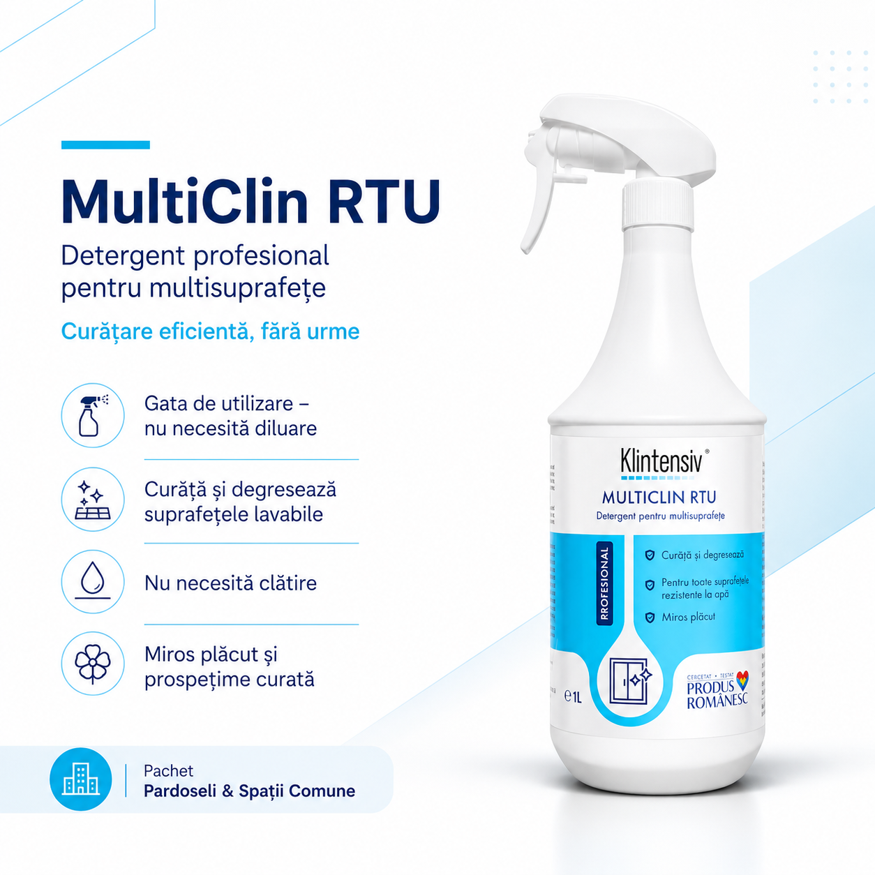 Klintensiv Professional MultiClin RTU detergent pentru suprafete din spatii comune