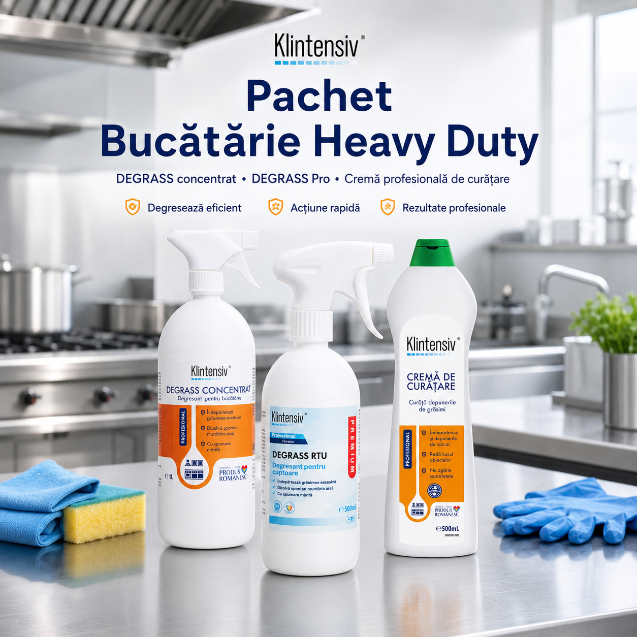 Crema profesionala de curatare Klintensiv pentru suprafete dure din bucatarie