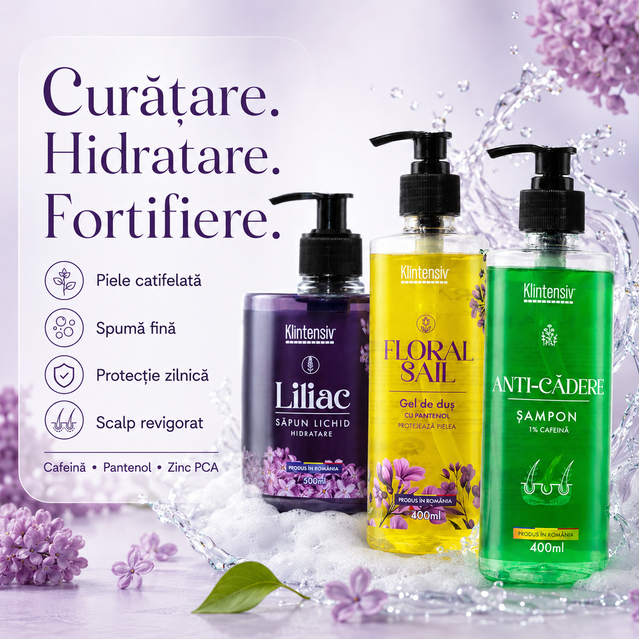 Pachet Klintensiv pentru maini corp scalp si par cu arome florale