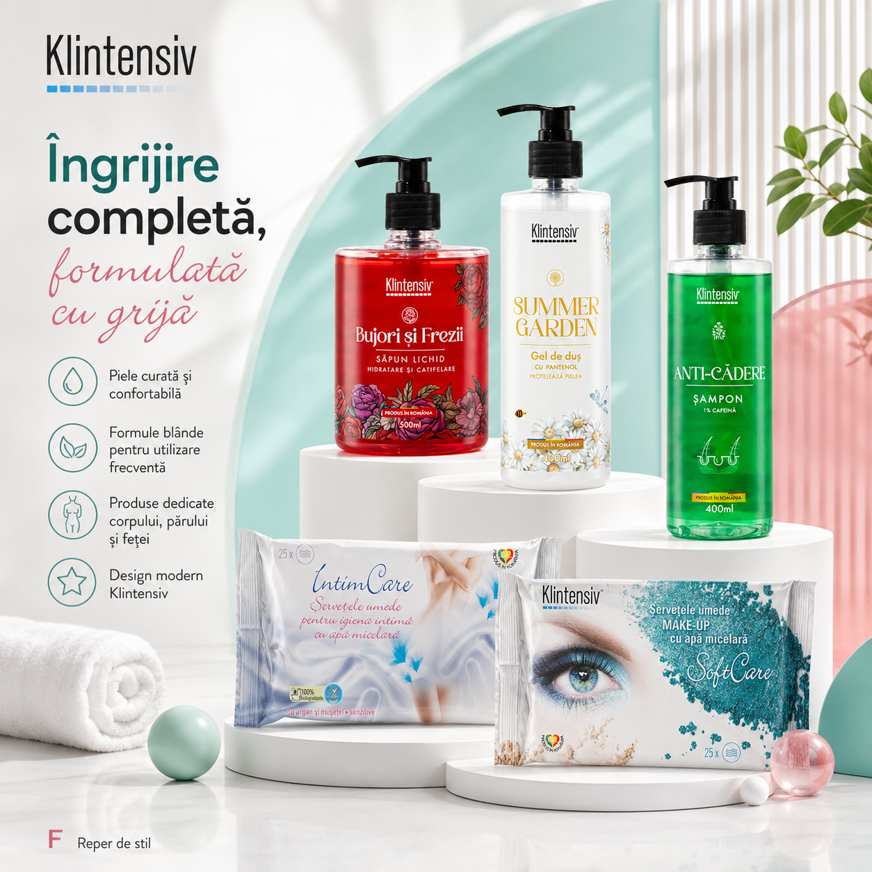 Servetele Klintensiv IntimCare si servetele demachiante