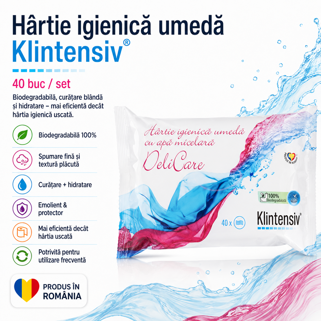 Hartie igienica umeda si servetele dezinfectante Klintensiv