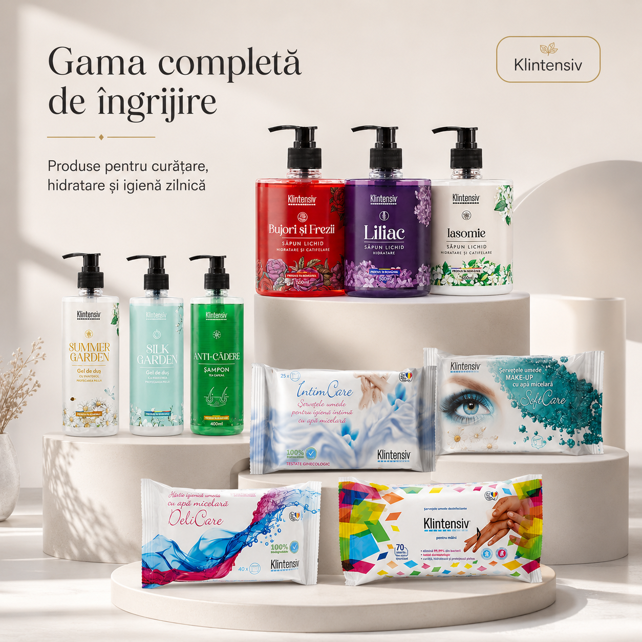Servetele Klintensiv IntimCare demachiante si hartie igienica umeda