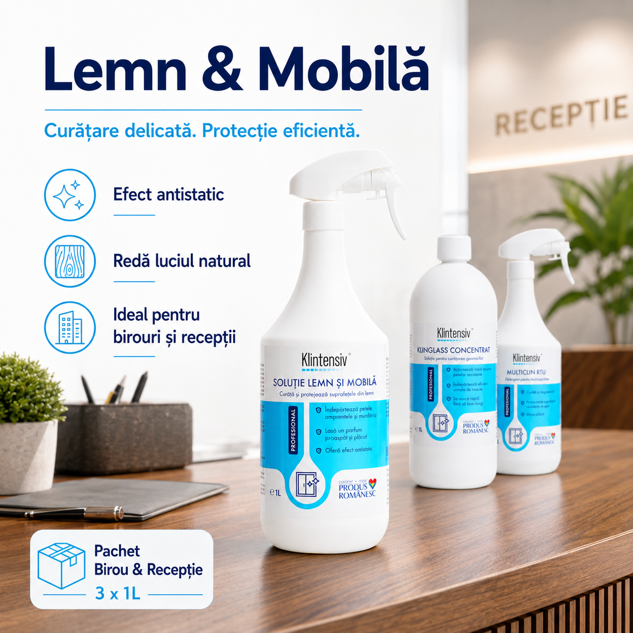 Klinglass Concentrat Klintensiv Professional pentru geamuri si vitrine
