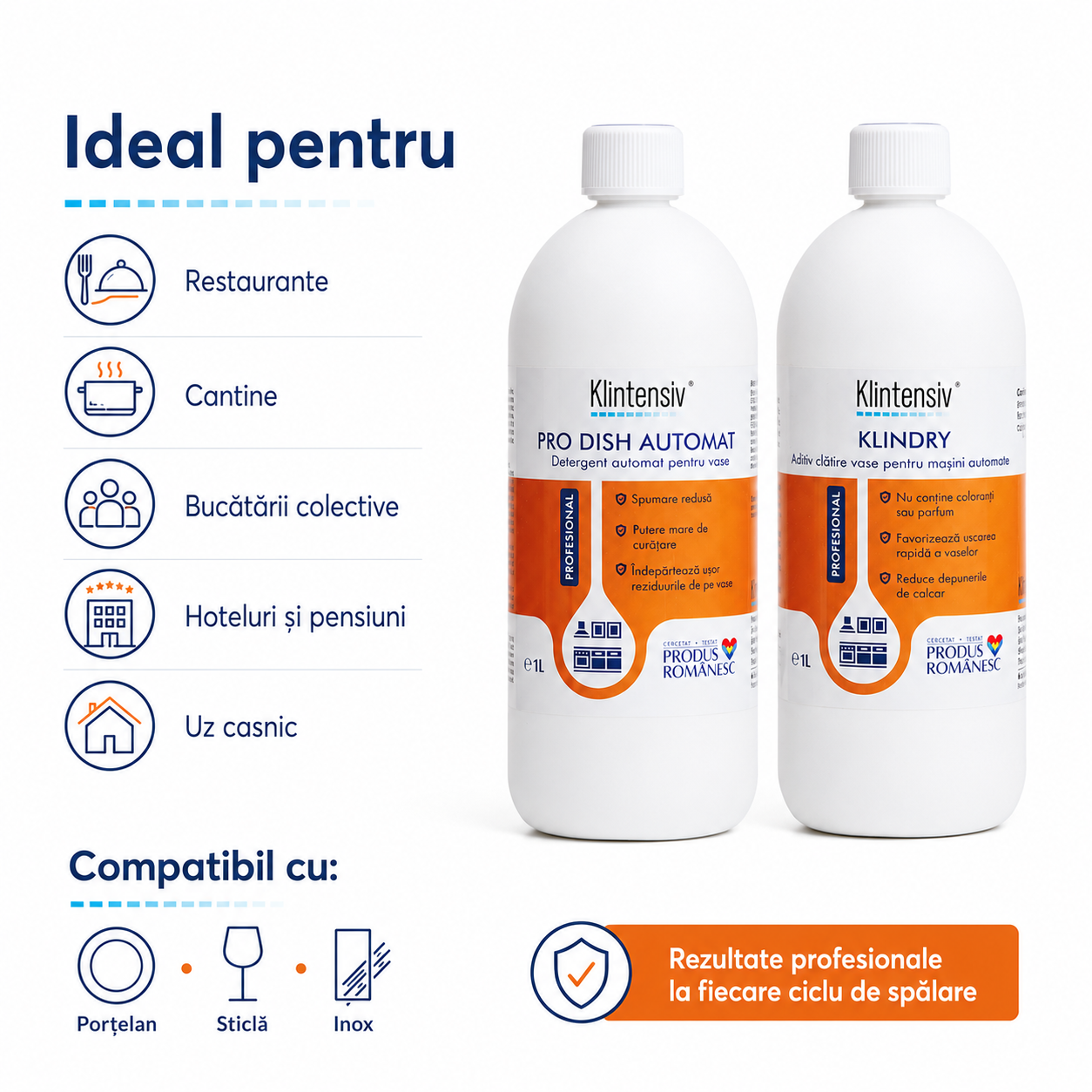 Pachet profesional detergent si agent clatire masina automata vase Klintensiv