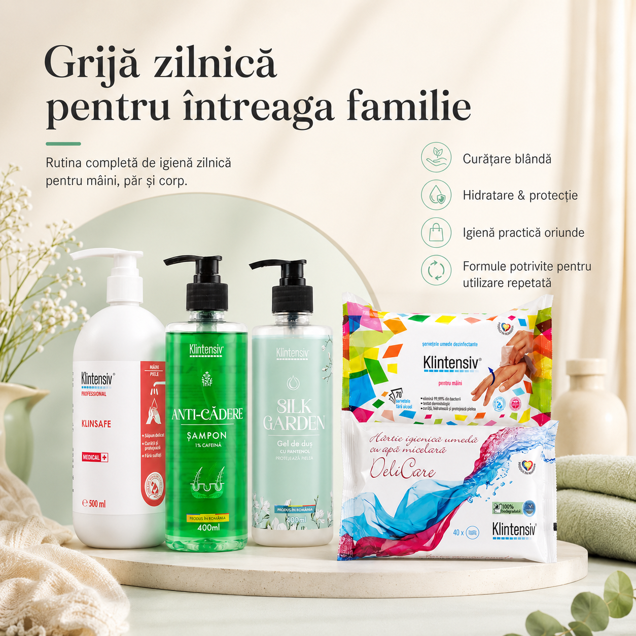 Pachet Klintensiv complet cu 5 produse pentru igiena zilnica