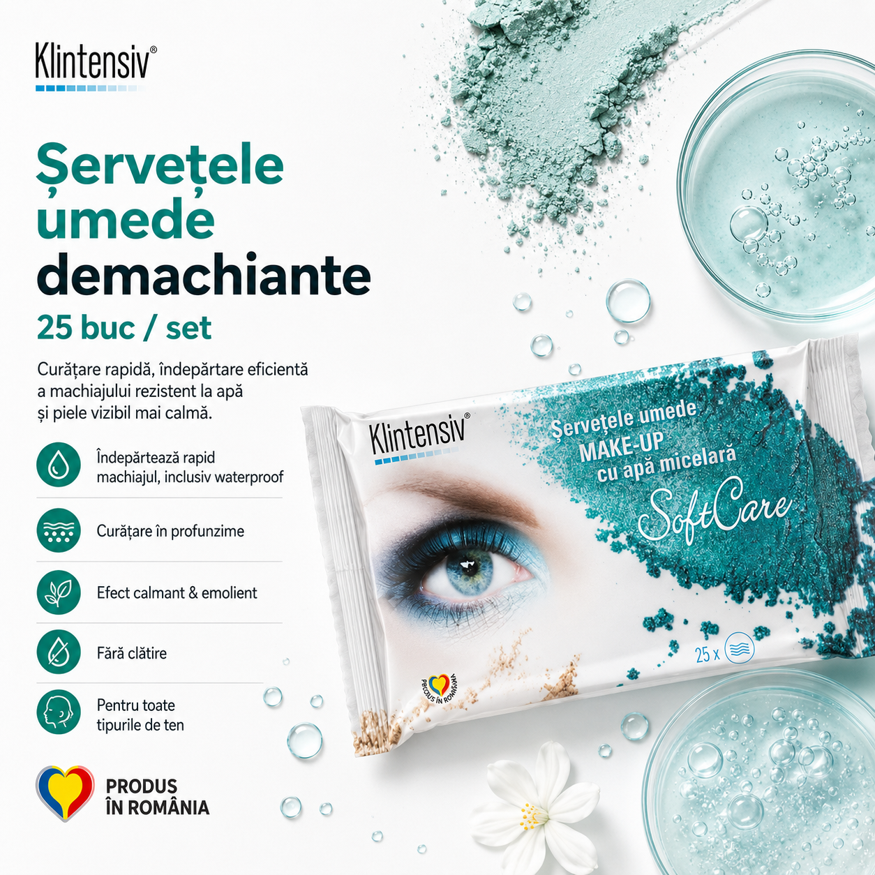 Pachet complet Klintensiv cu sapun Liliac sapun Iasomie gel Floral Sail sampon Anti-Cadere si servetele demachiante