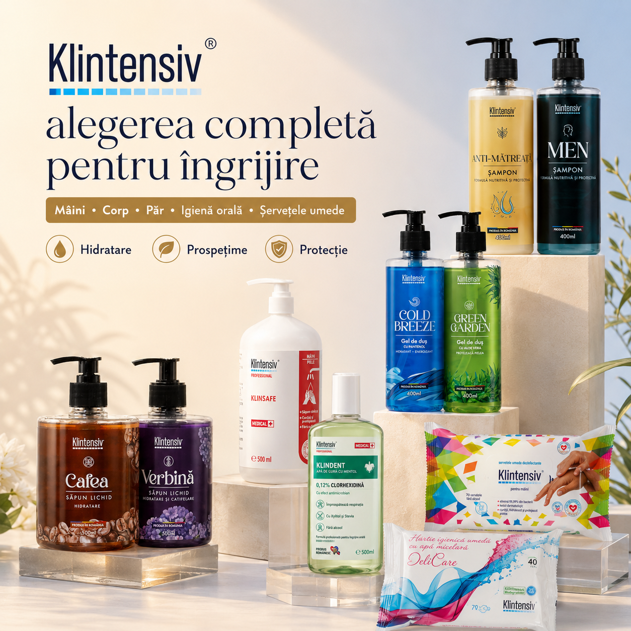 Pachet complet Klintensiv cu 10 produse pentru igiena zilnica