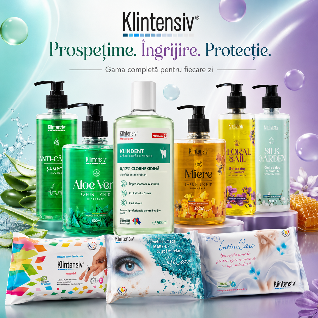 Pachet complet Klintensiv cu 10 produse pentru igiena zilnica
