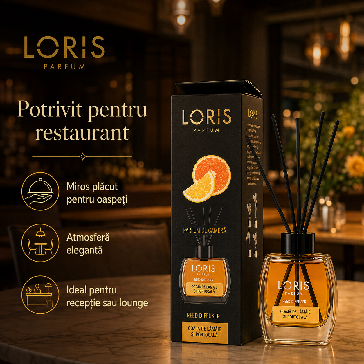 LORIS Reed Diffuser parfum persistent pentru camera