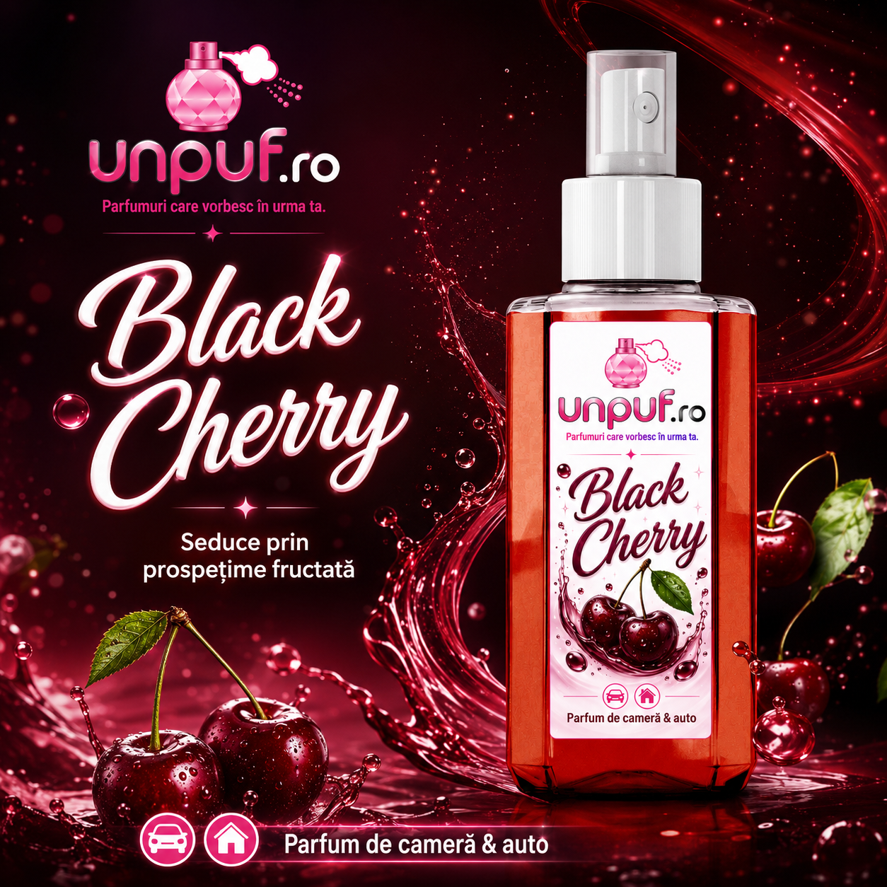 Parfum auto si camera unpuf - odorizant cu pulverizare fina si miros persistent