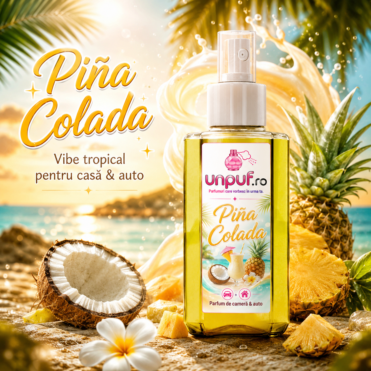 Parfum auto si camera unpuf - odorizant cu pulverizare fina si miros persistent