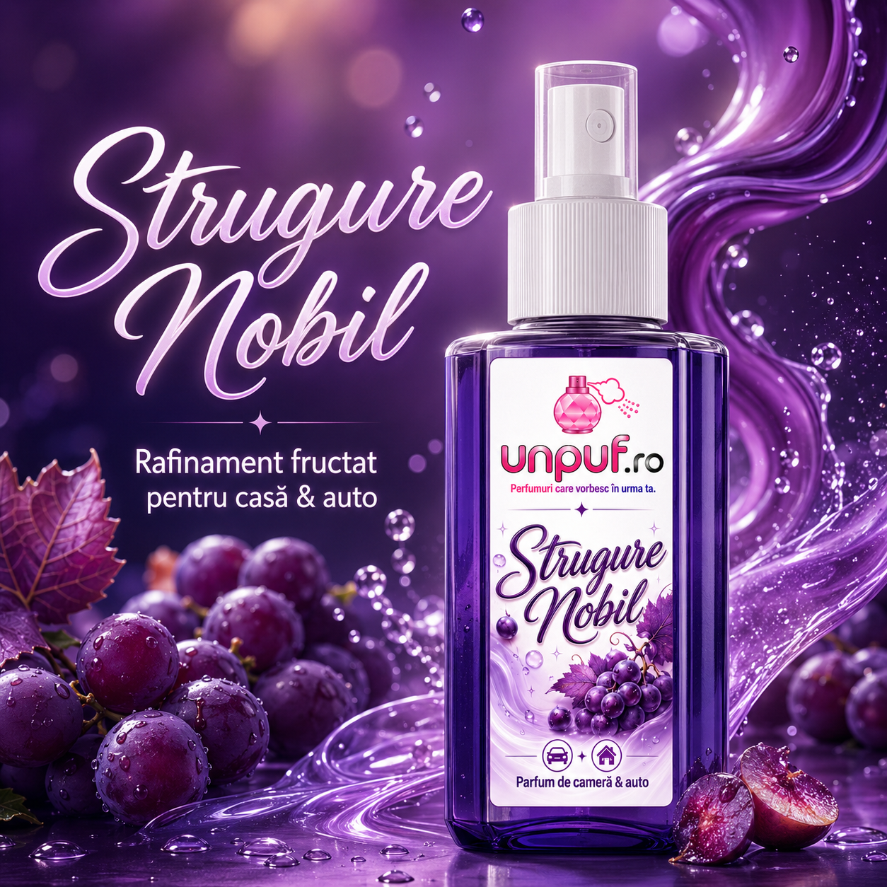 Parfum auto si camera unpuf - odorizant cu pulverizare fina si miros persistent