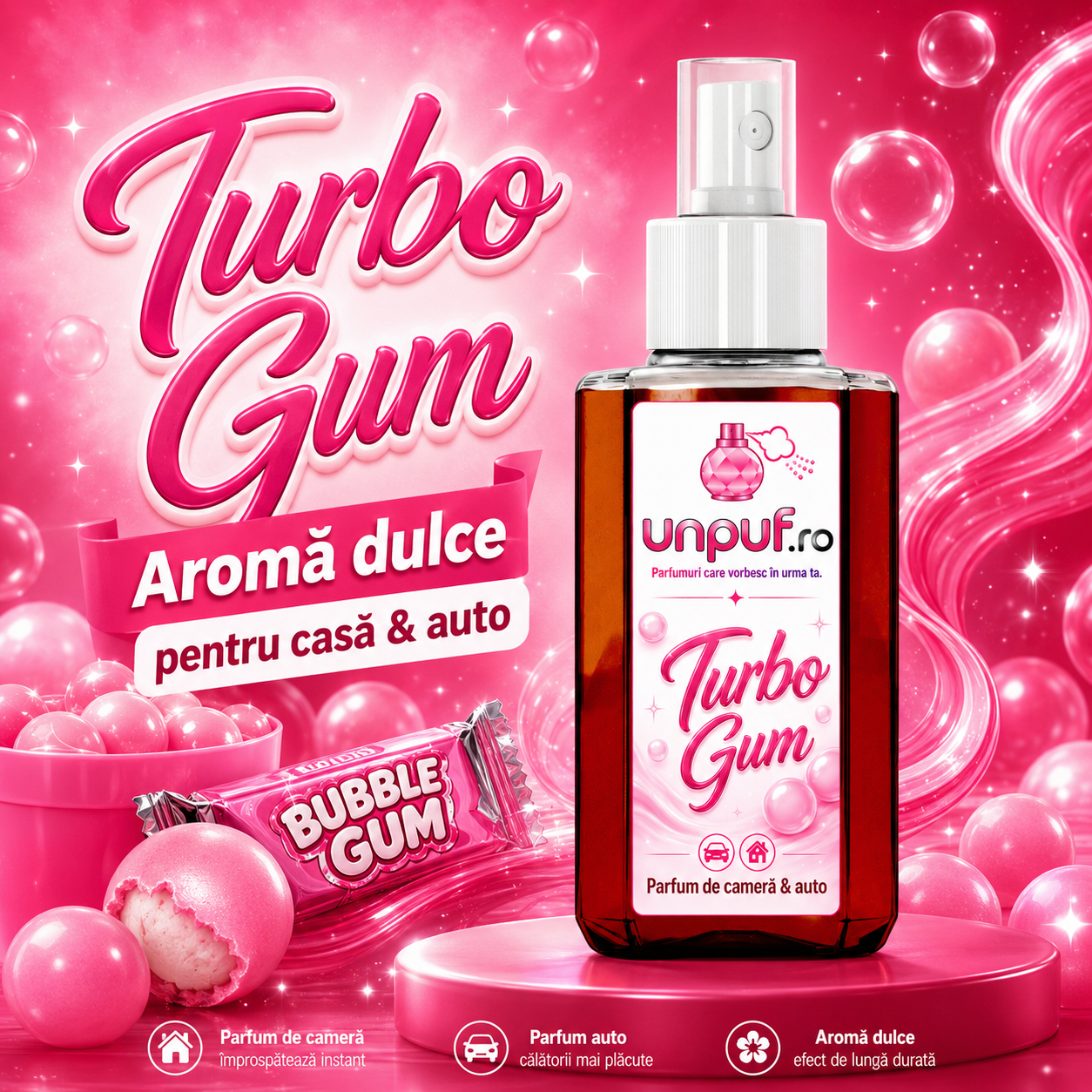 Parfum auto si camera unpuf - odorizant cu pulverizare fina si miros persistent