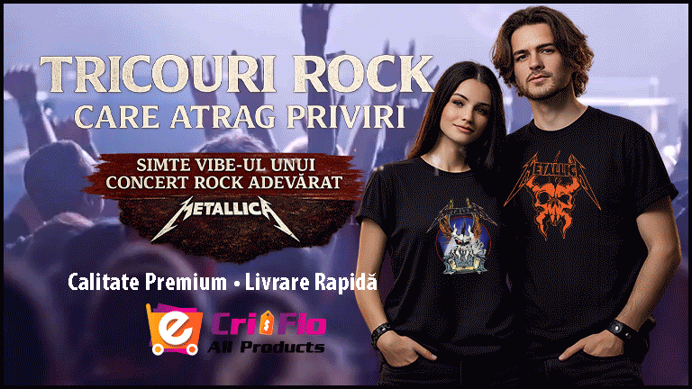 Tricou Metallica Trupa Concert Desen, din bumbac 100% Dama | Barbat
