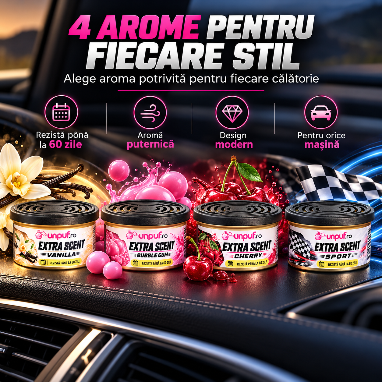 Parfum auto Unpuf Extra Scent Bubble Gum