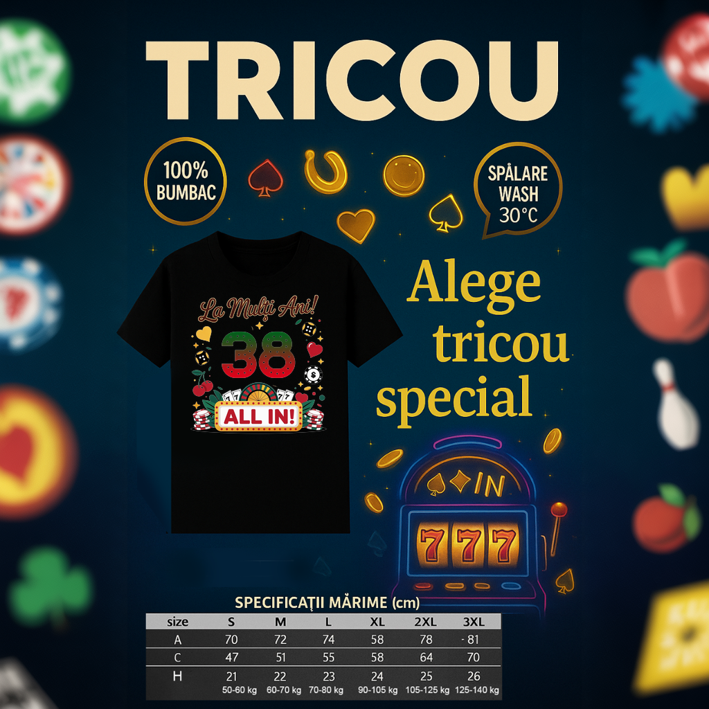 Tricou Aniversar cadou varsta 38 ani Dama | Barbat