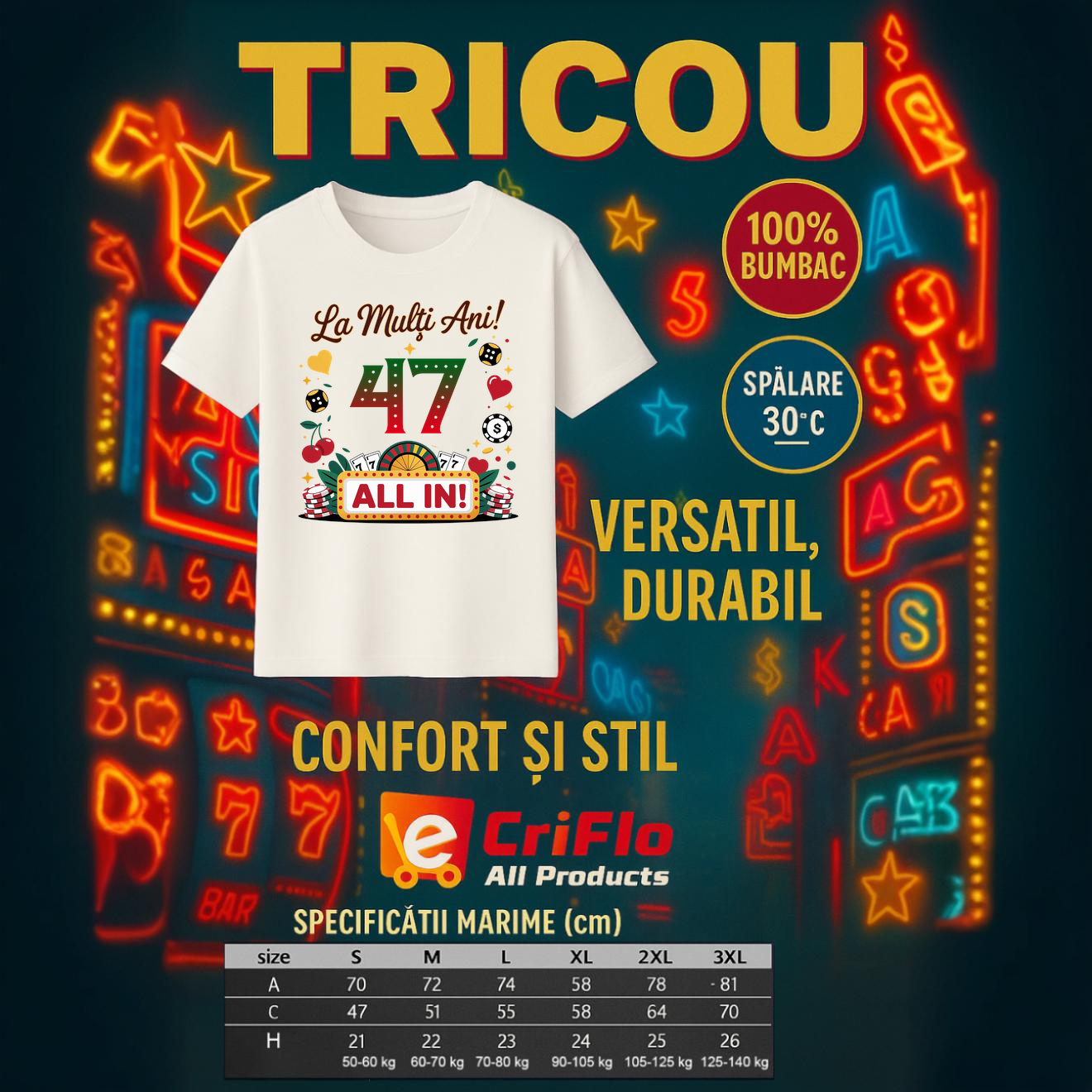 Tricou Aniversar cadou varsta 47 ani Dama | Barbat 