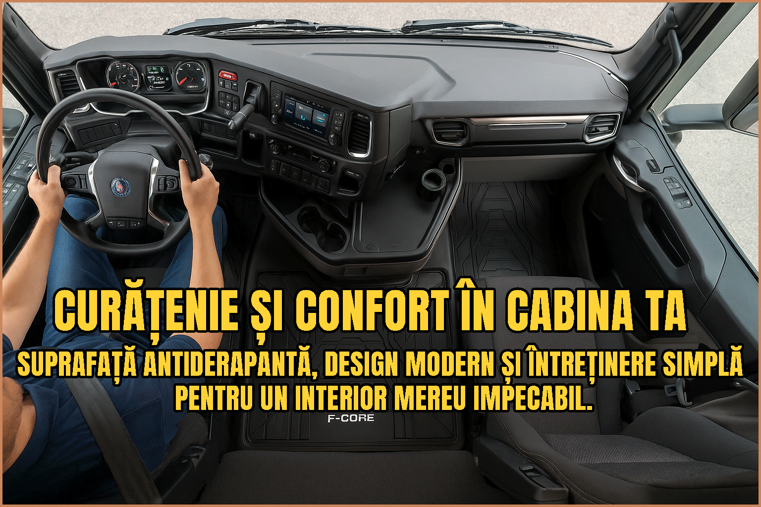 Set covorase Camion Tir DAF XF 106 din 2012-2017, Auto, 4x Stickere auto cu DAF