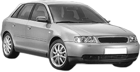 Set Covorase Auto Si Tavita Portbagaj AUDI A3 (8L1) din 1996-2003, Cauciuc, Protectie Porbagaj, 4x Stickere auto cu AUDI