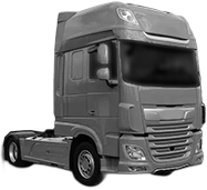 Set Huse Scaune Camion Tir DAF XF 106 din 2012-2017, Auto, Model ELEGANCE Q, Culoare Gri, 4x Stickere auto cu DAF