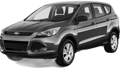Set 5 covorase auto FORD KUGA II VAN din 2018-2023, cu covoras tunel median, cauciuc, 4x Stickere auto cu FORD