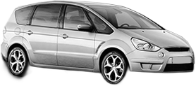 Set Covorase Auto Si Tavita Portbagaj FORD S-MAX (WA6) din 2006-2014, Cauciuc, Protectie Porbagaj, 4x Stickere auto cu FORD