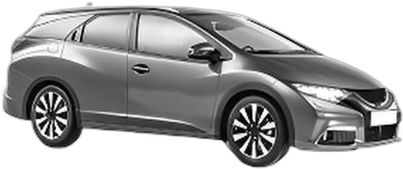 Set 5 covorase auto HONDA CIVIC IX Tourer (FK) din 2020, cu covoras tunel median, cauciuc, 4x Stickere auto cu HONDA