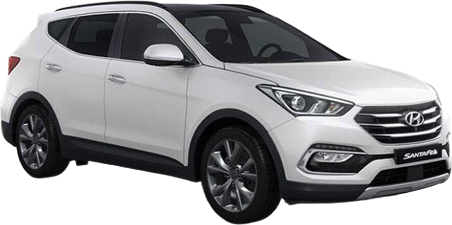 Set 5 covorase auto HYUNDAI SANTA FE IV SUV Van (TM) din 2011-2018, cu covoras tunel median, cauciuc, 4x Stickere auto cu HYUNDAI